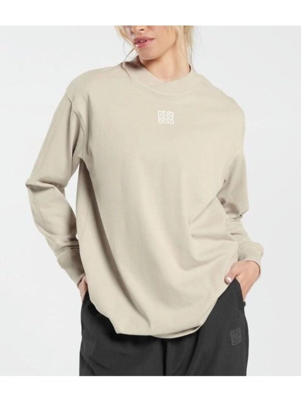 Gymshark Monogram Oversized Long Sleeve Top - Womens XS